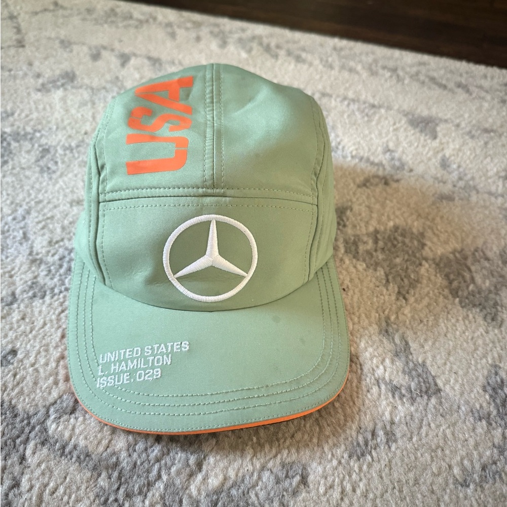 Mercedes Alpinestars Black and Orange Cap